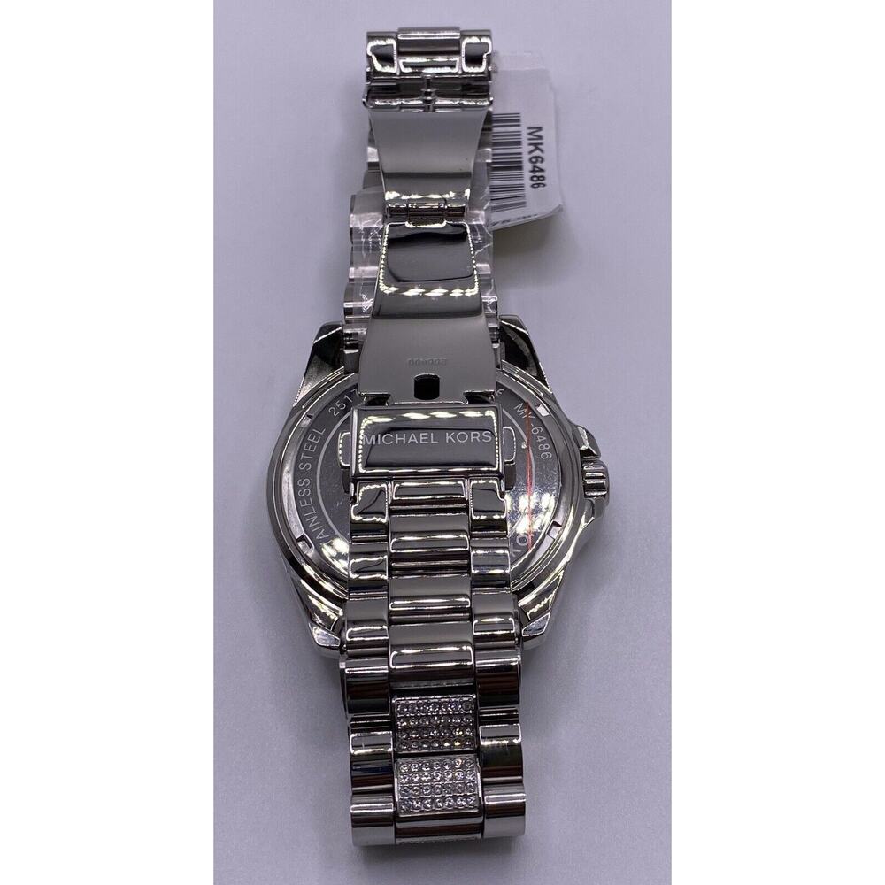 Michael Kors MK6486 MK Logo Dial Analog Sliver Quartz Women's Watch - Picture 6 of 10